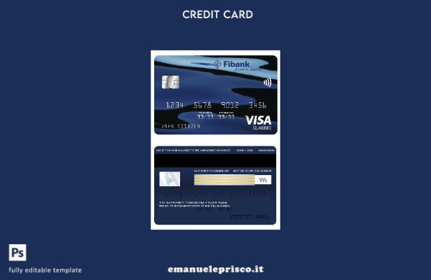 modello di carta classica visto Guinea Fibank stile verificato